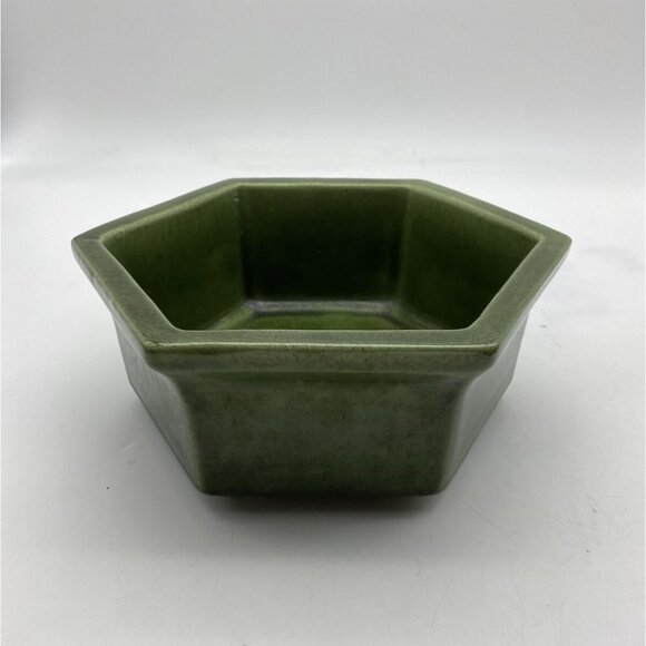 Vintage MCM Hager Planter Pot #4003 Hexagon Shaped Green Art Pottery *chip - Picture 5 of 12